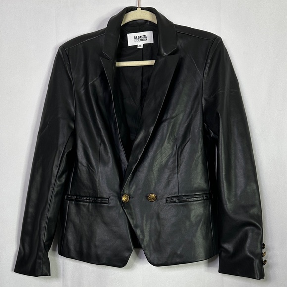 BB Dakota Jackets & Blazers - Black BB Dakota by Steve Madden Faux Leather Women's Blazer